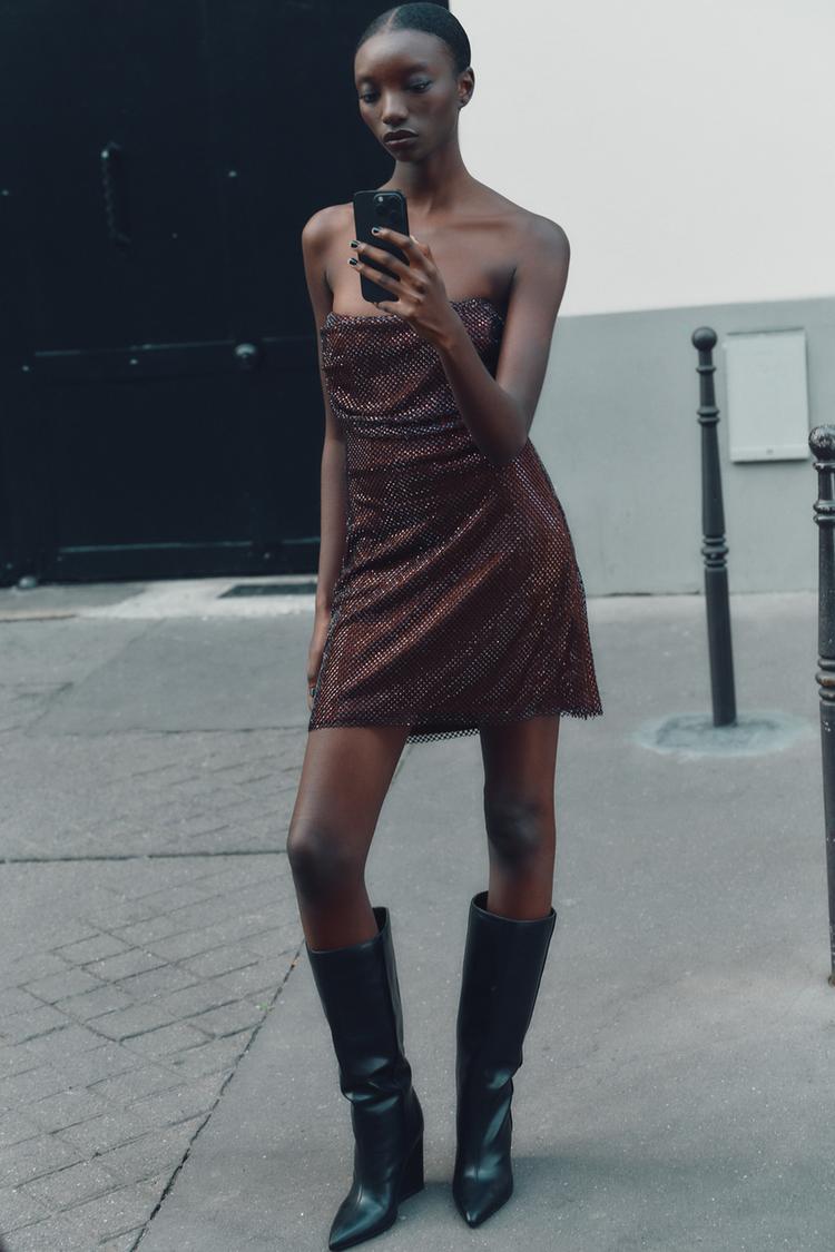 Abito Mini Serena – Rete di Cristalli Mogano