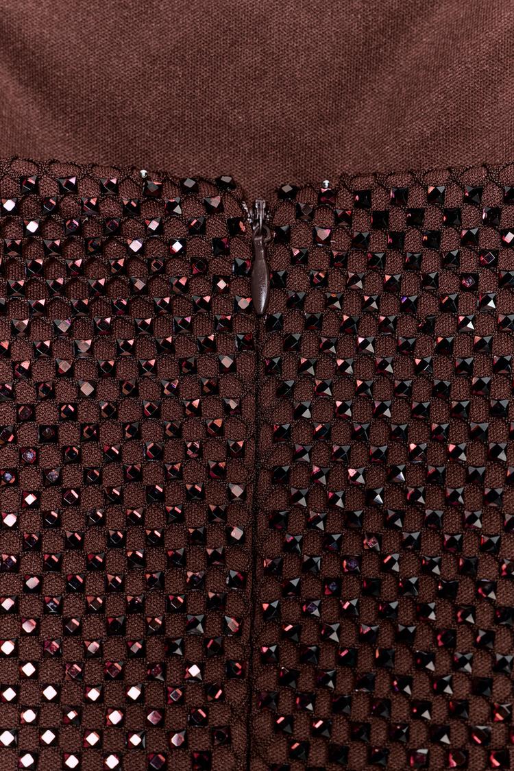 Abito Mini Serena – Rete di Cristalli Mogano