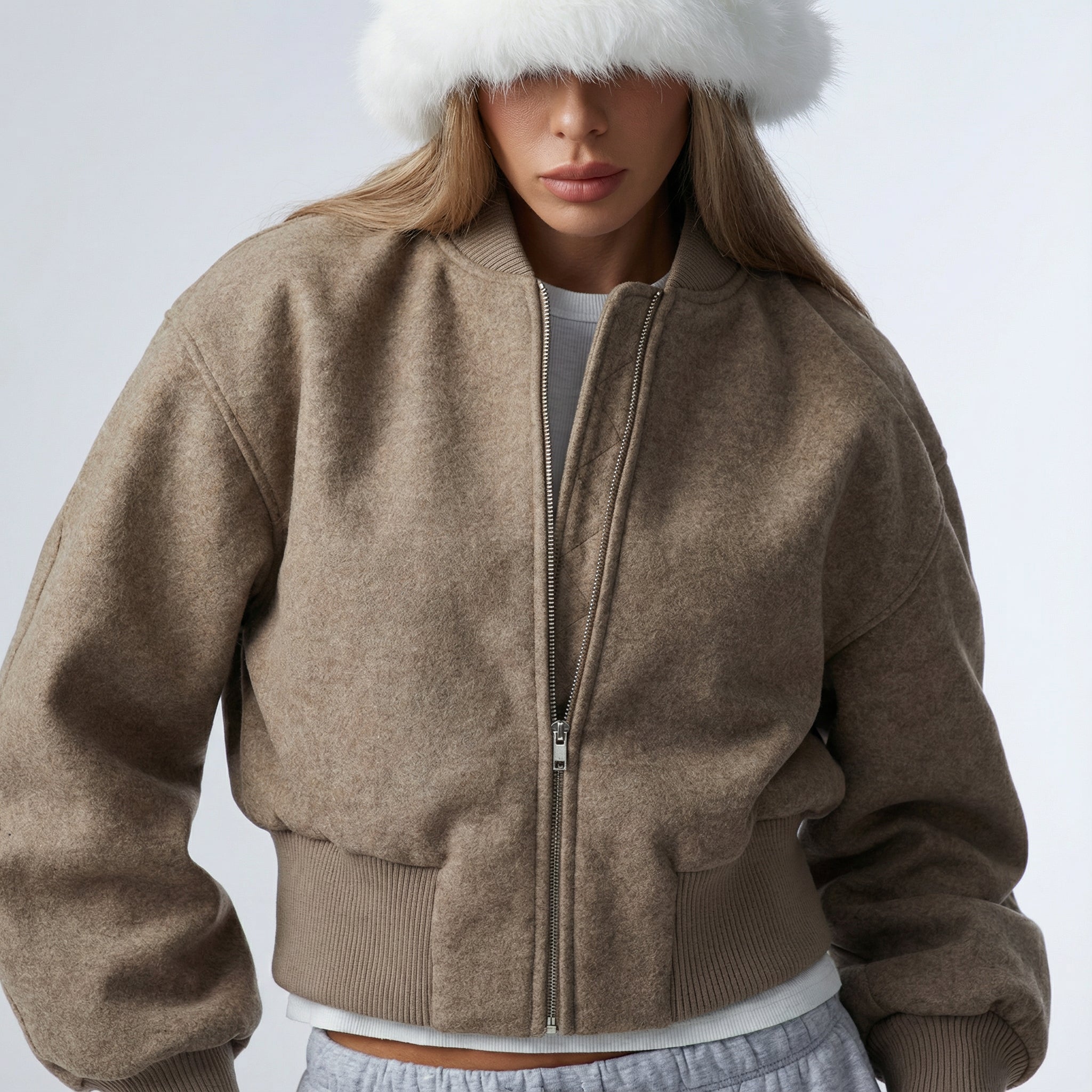 Giacca in Lana Croppata Aria