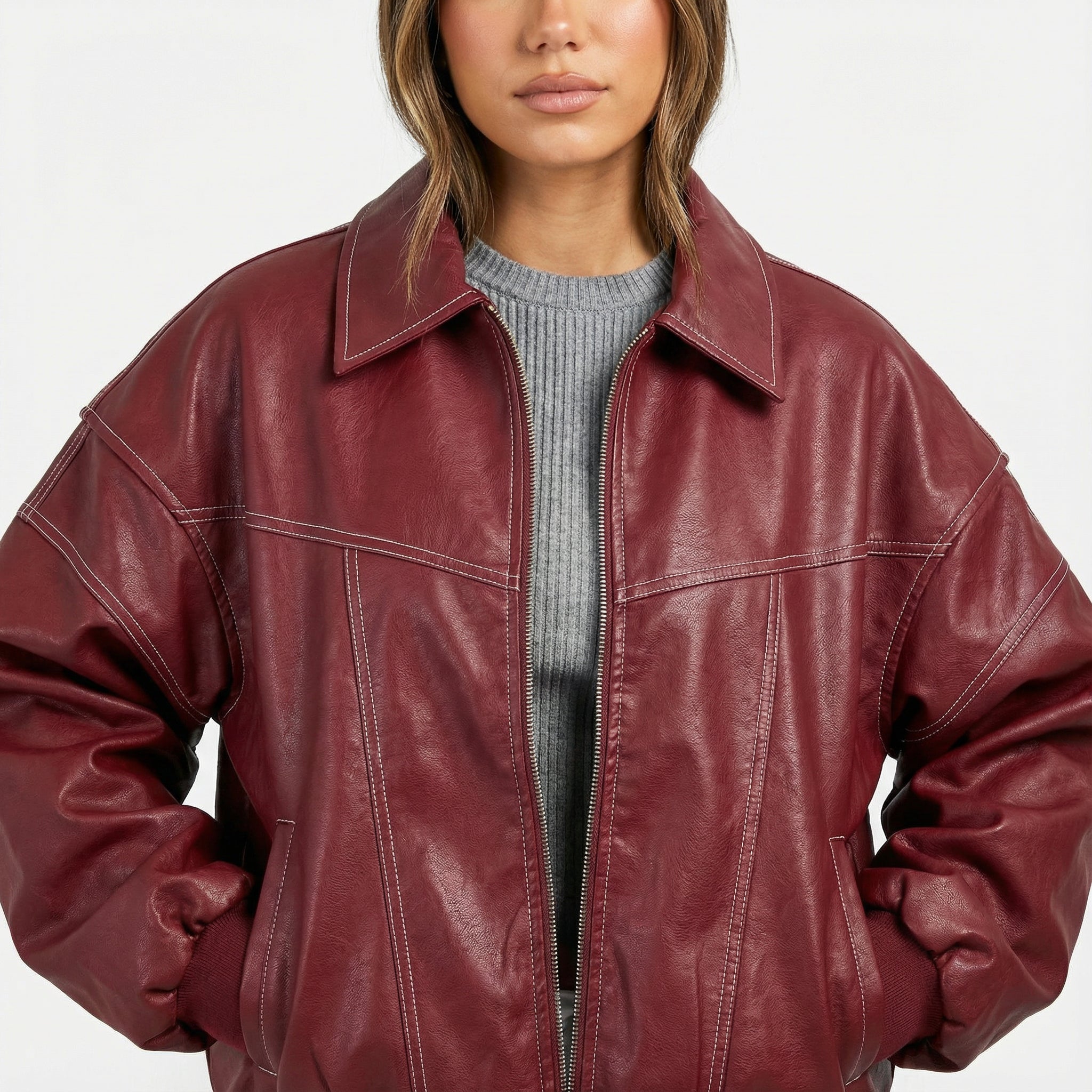 Sabrina – Giacca in pelle rossa