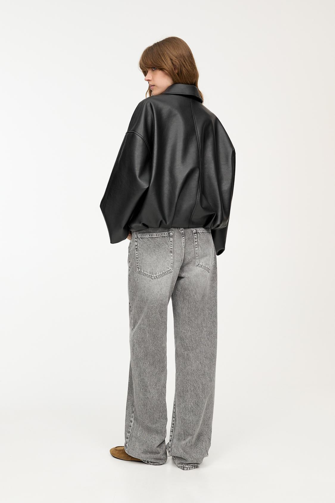 Giacca in Pelle Celeste