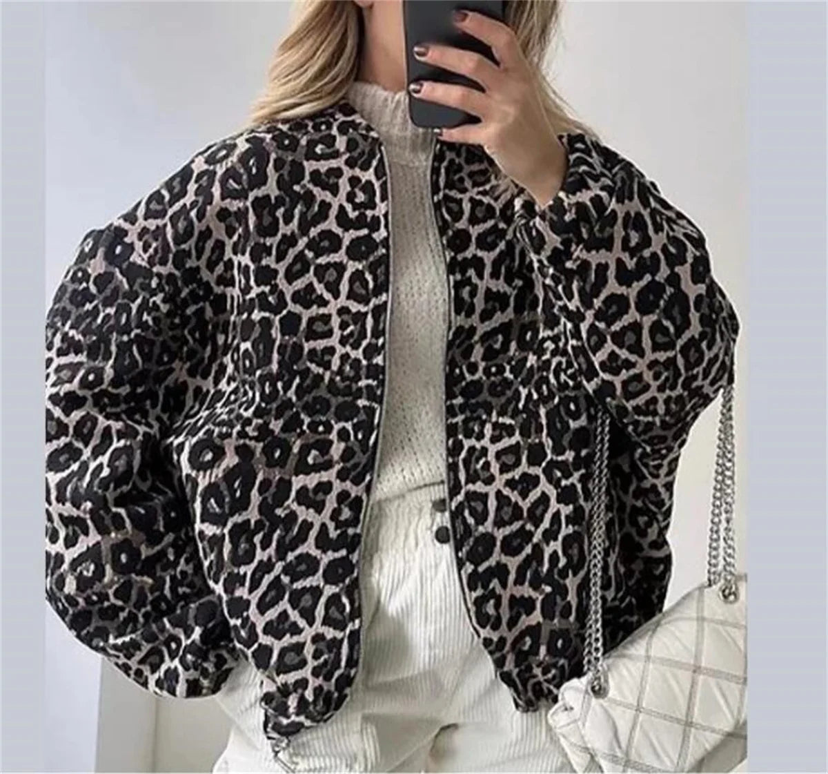 Leo | Giacca Bomber con Stampa Leopardo