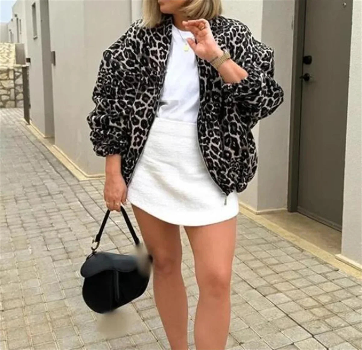Leo | Giacca Bomber con Stampa Leopardo