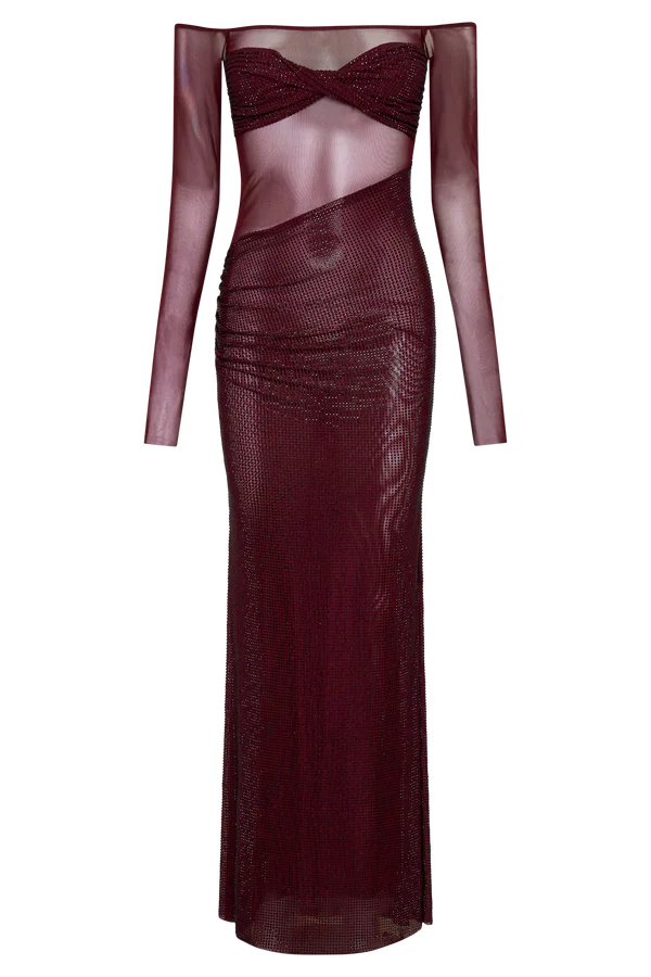 Abito Maxi Shiloh Diamante Off Shoulder