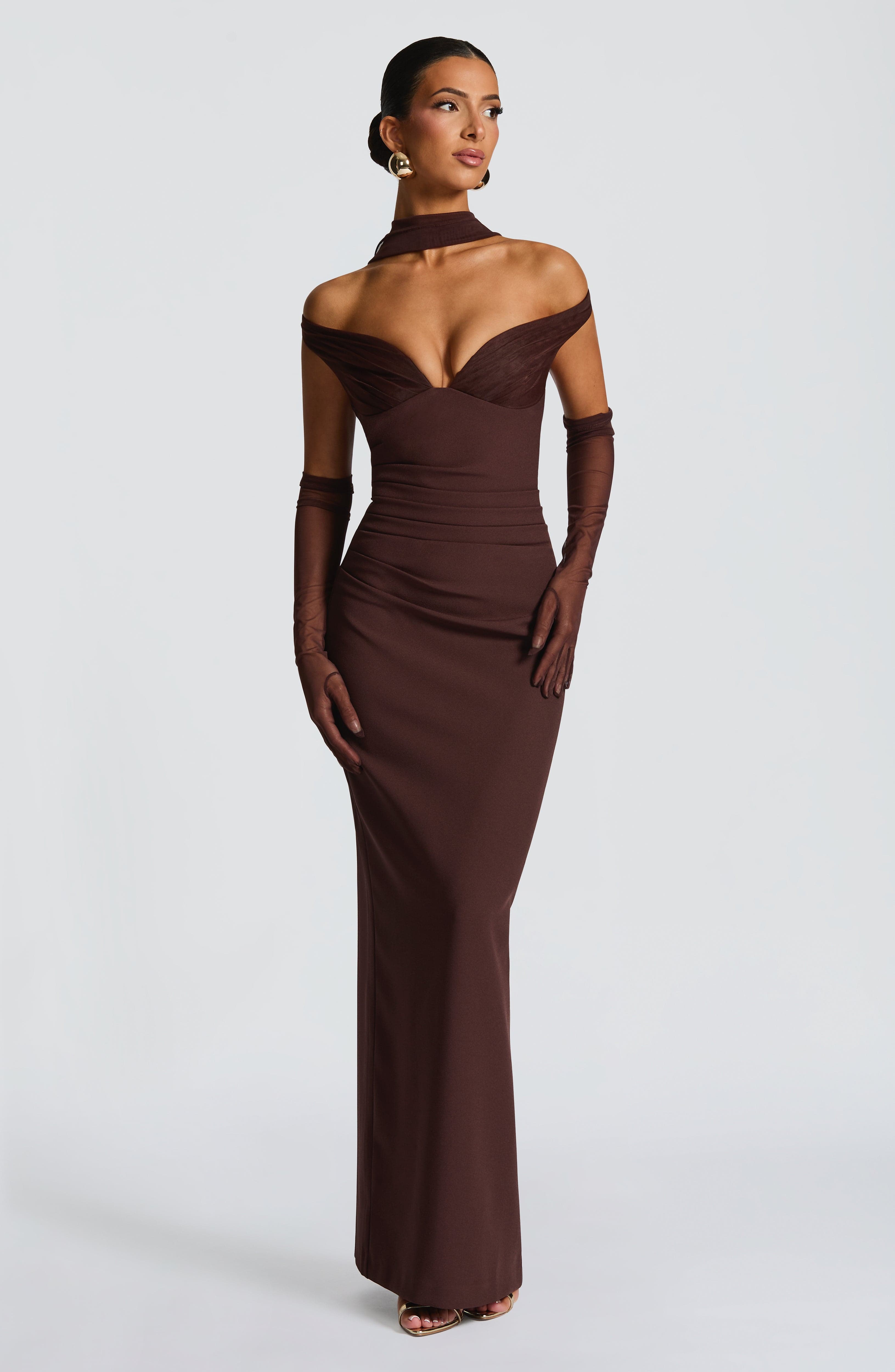 Abigail Maxi Dress - Prugna Marrone
