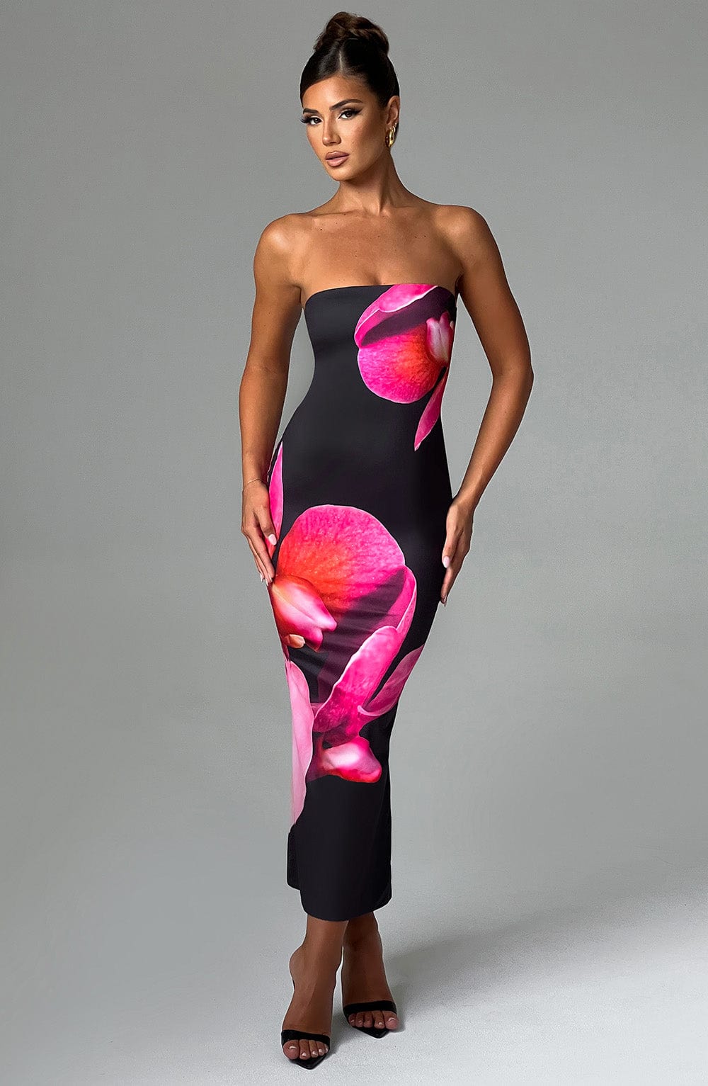 Abito Midi Allegra - Stampa Floreale Nera