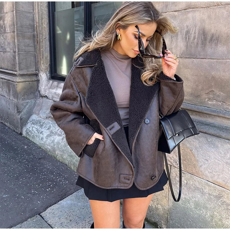 Amy - Giacca in Pelle Marrone