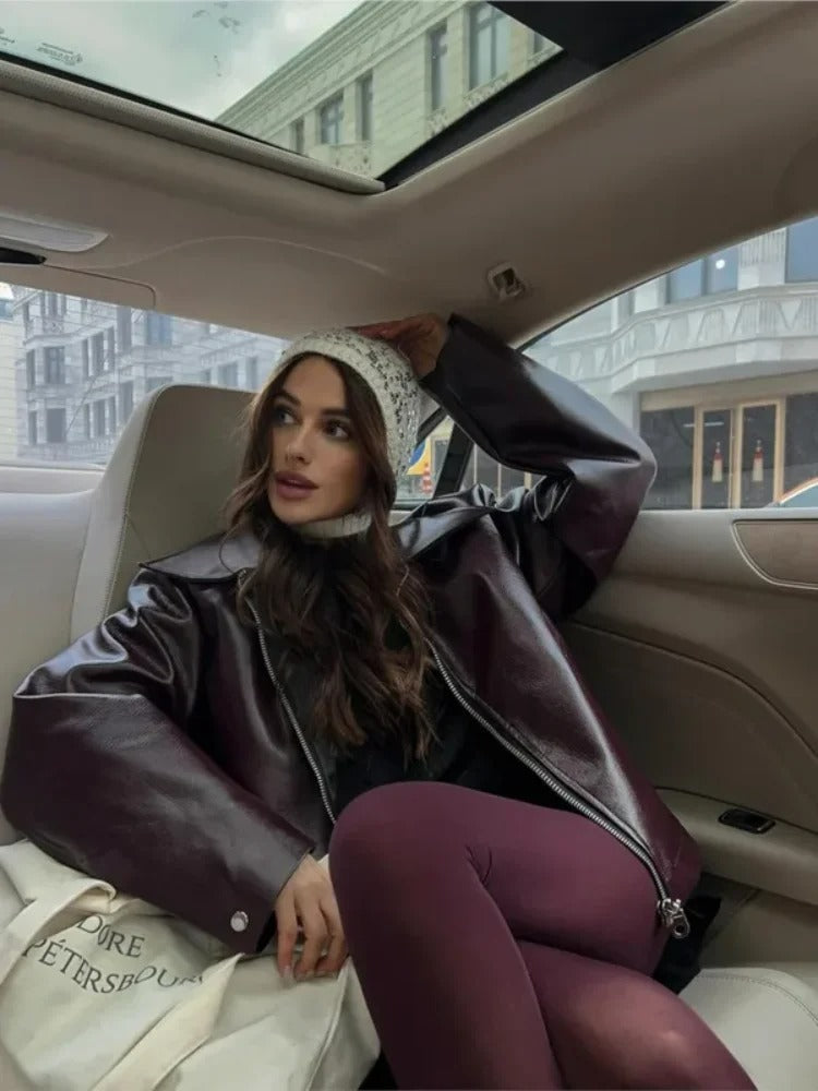 LINA | GIACCA IN PELLE AUTUNNALE ELEGANTE