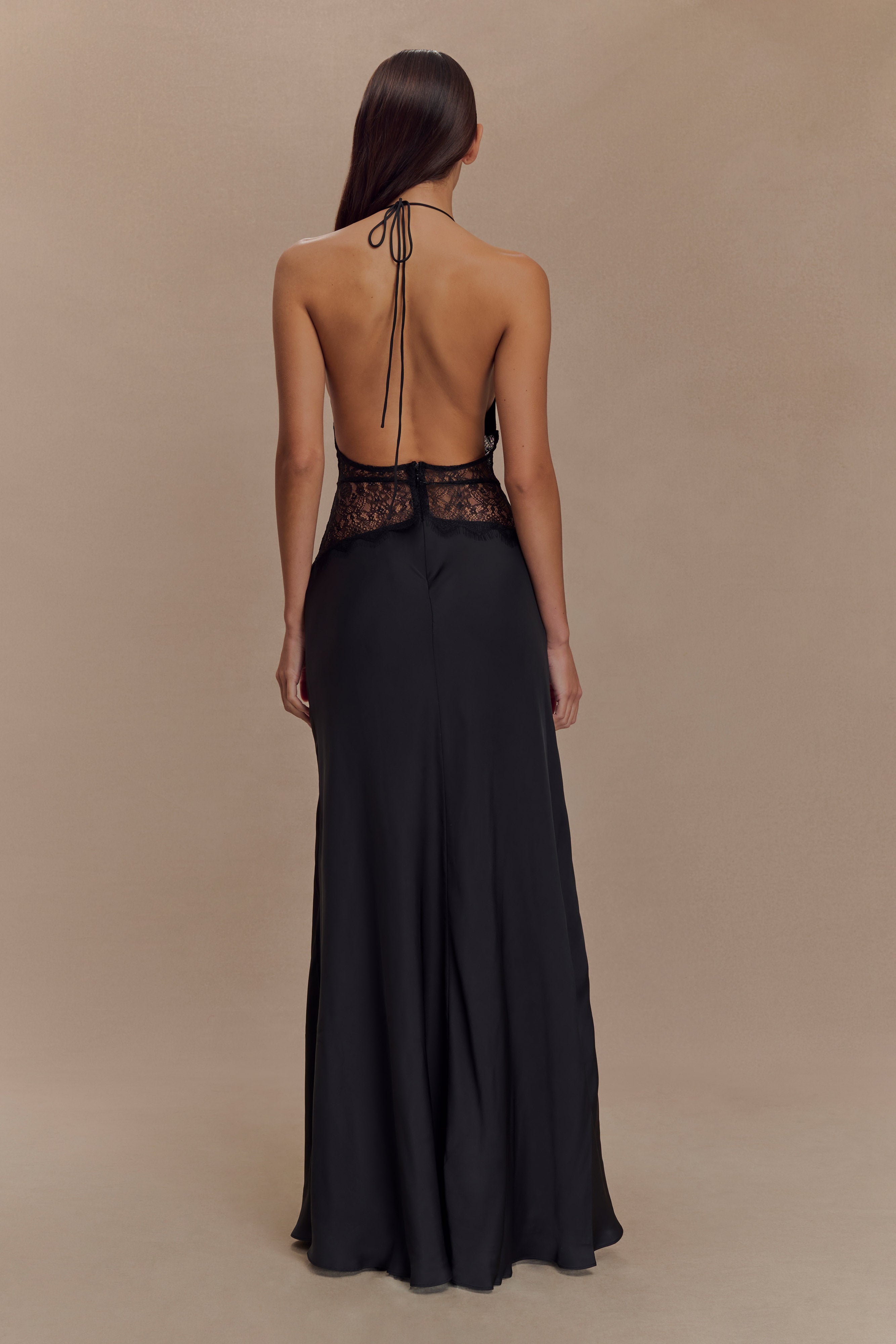 Abito Maxi Dinah Rosalie – Pizzo & Raso Nero