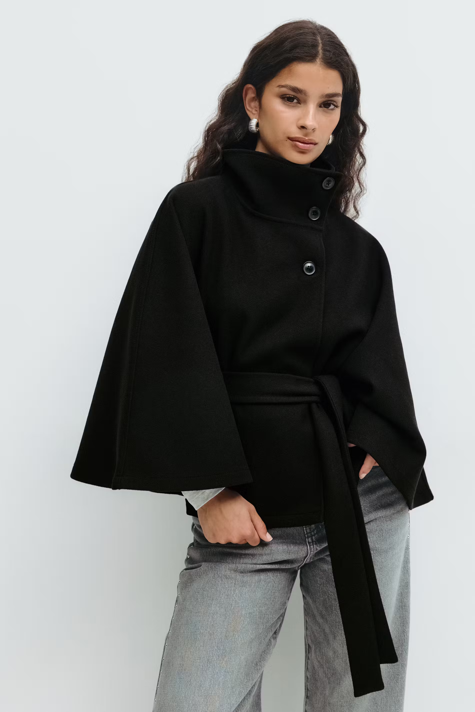 Loreza | Cappotto Elegante per Donne con Cintura & Collo Alto