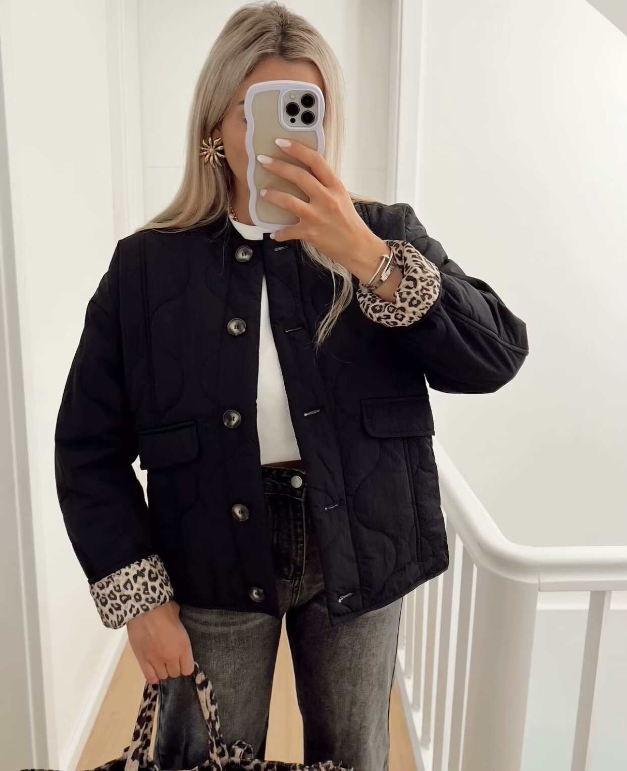 Leonne | Giacca Lusso Stampa Leopardo