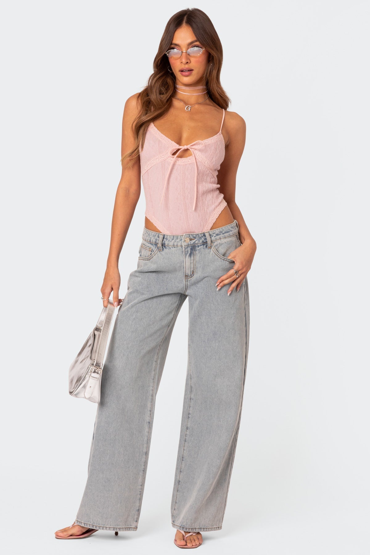 Violetta Bow Tie Jeans - Jeans oversize con fiocchi