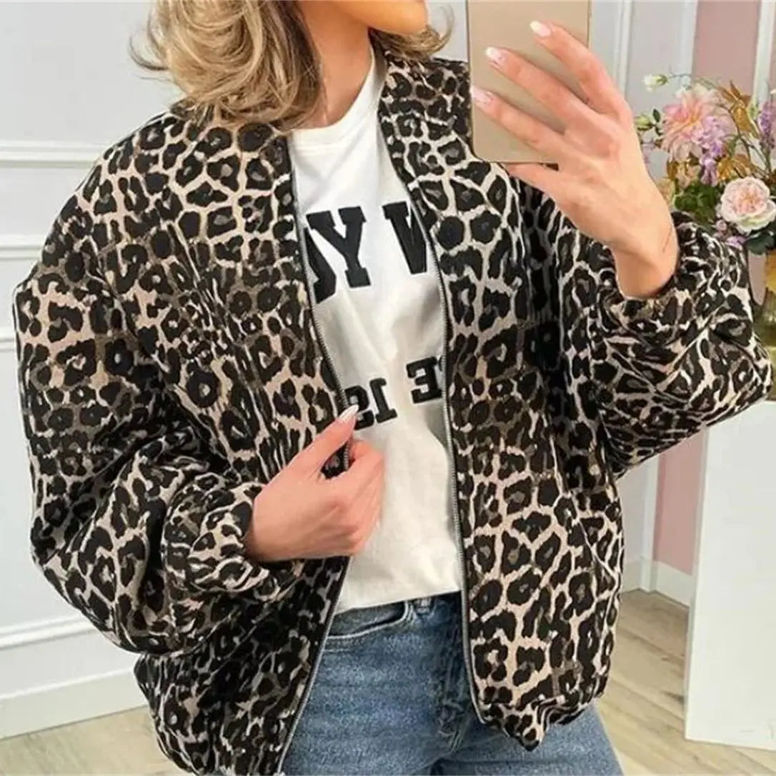 Leo | Giacca Bomber con Stampa Leopardo
