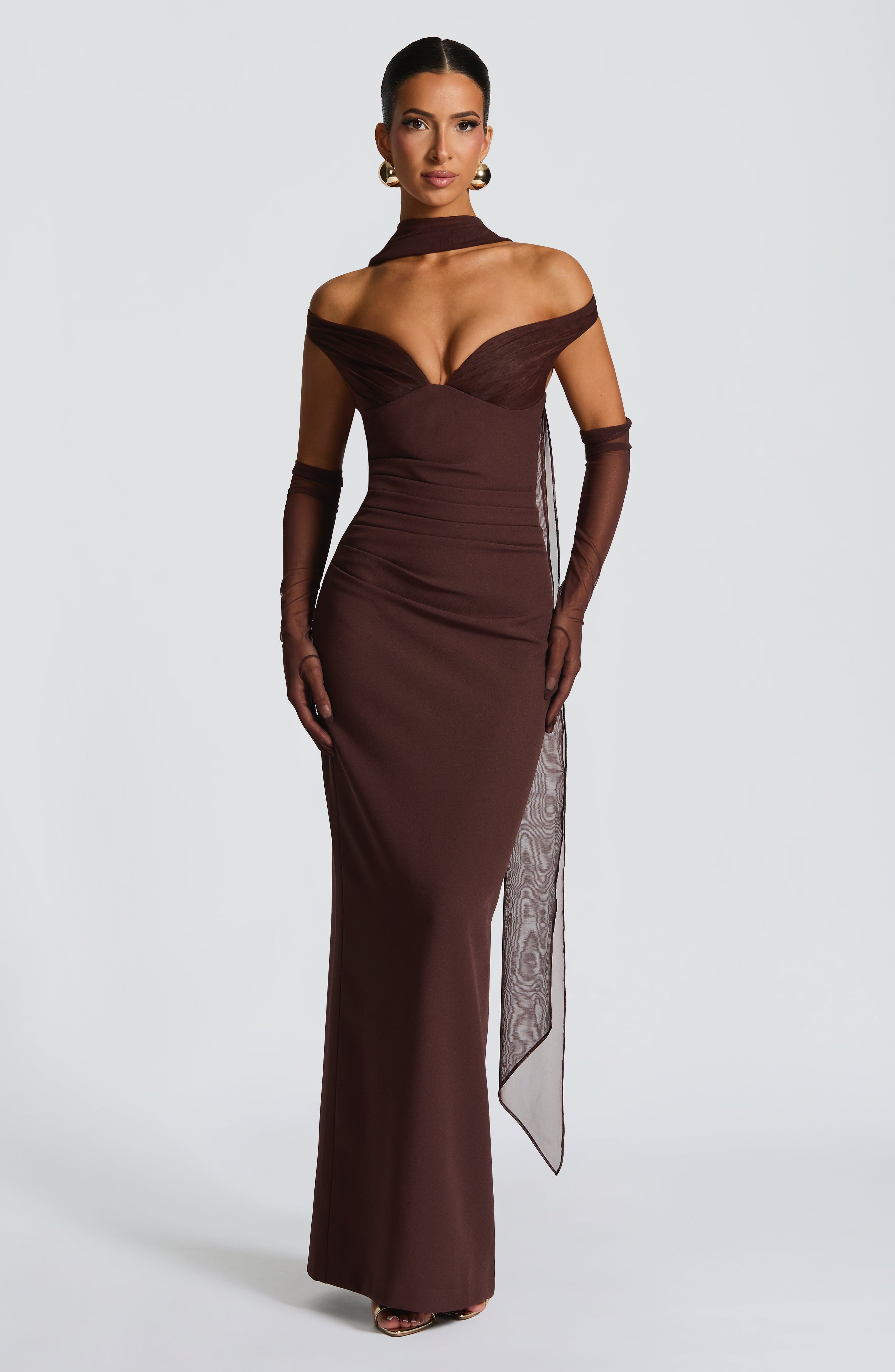 Abigail Maxi Dress - Prugna Marrone