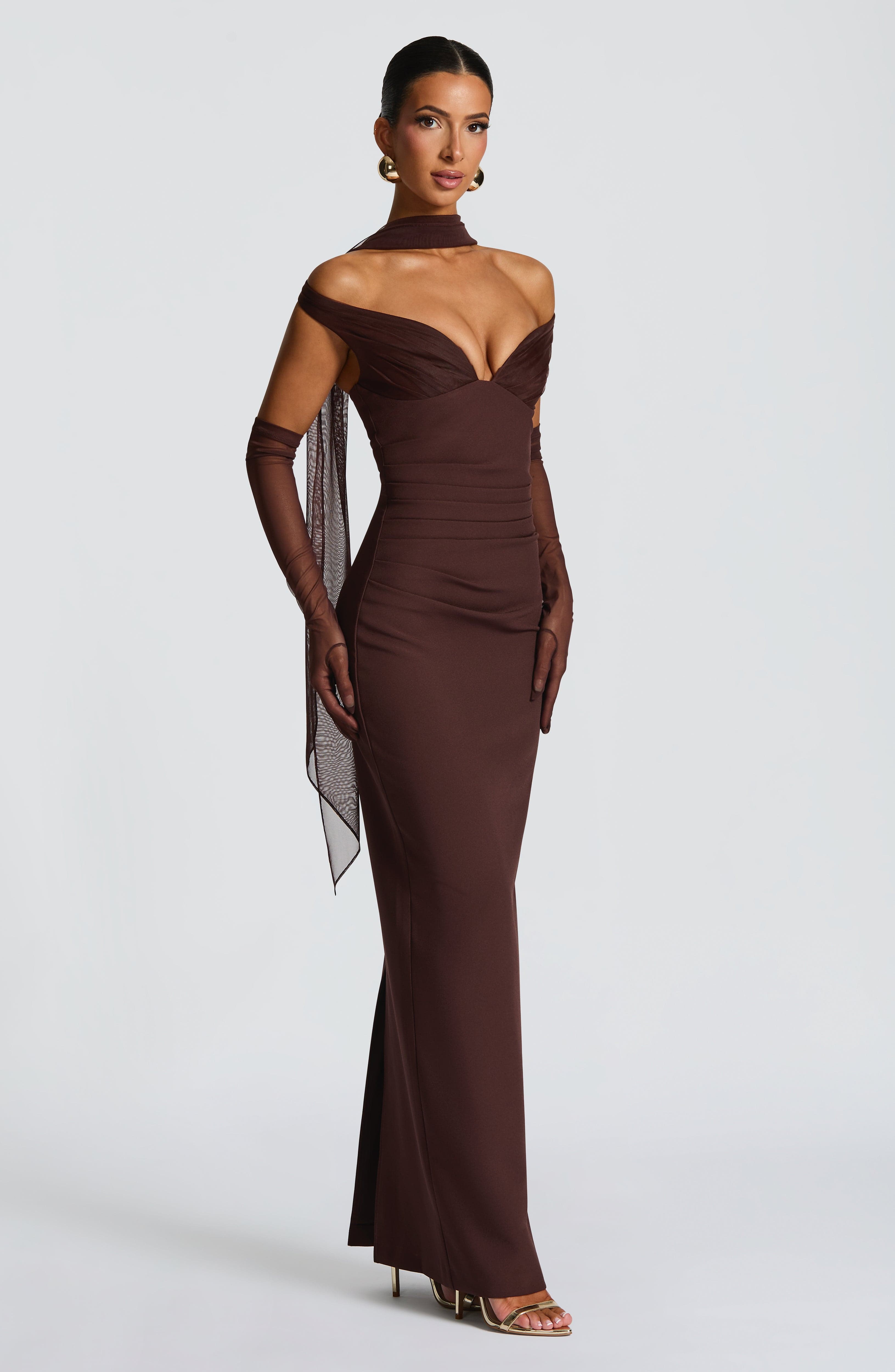 Abigail Maxi Dress - Prugna Marrone