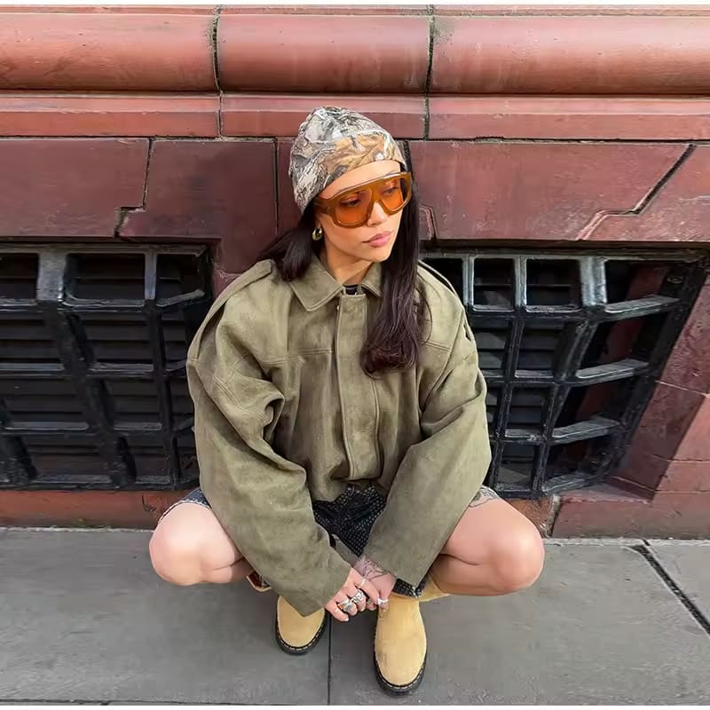 Fabiane | Giacca Oversize in Suede per Donne – Calda & Elegante